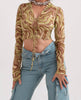 Tie-front chiffon blouse