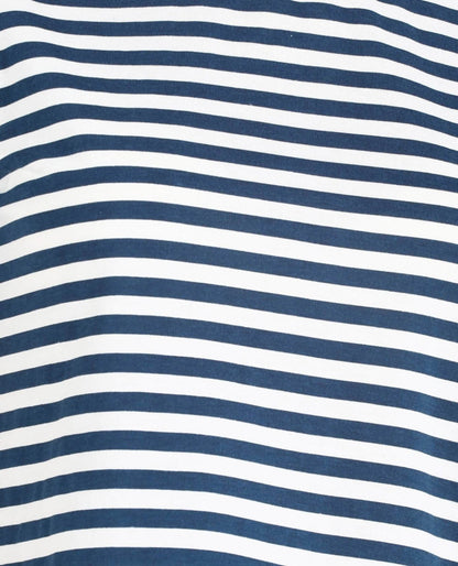 Round Neck Cotton Blend Blue T-Shirt